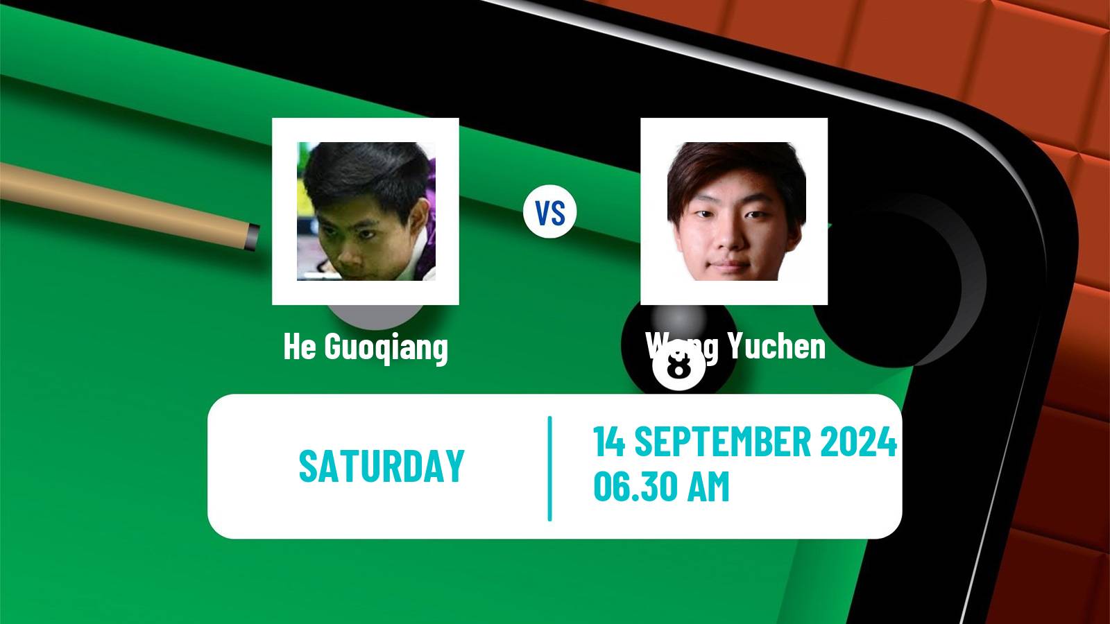 Snooker English Open He Guoqiang - Wang Yuchen