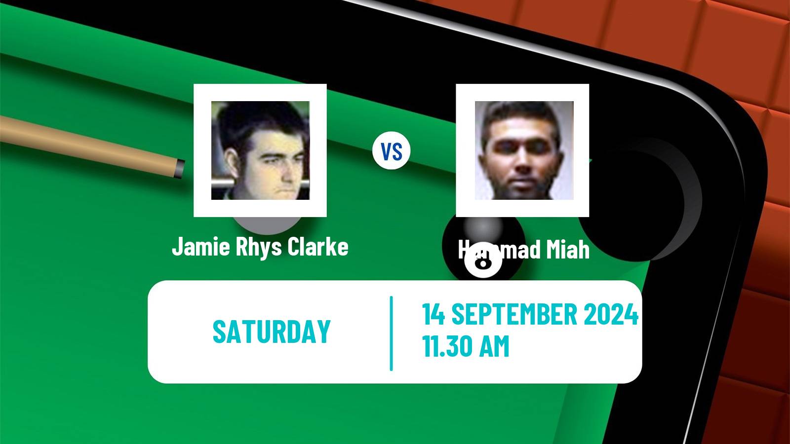 Snooker English Open Jamie Rhys Clarke - Hammad Miah