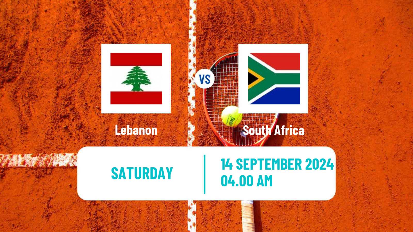 Tennis Davis Cup World Group II Teams Lebanon - South Africa