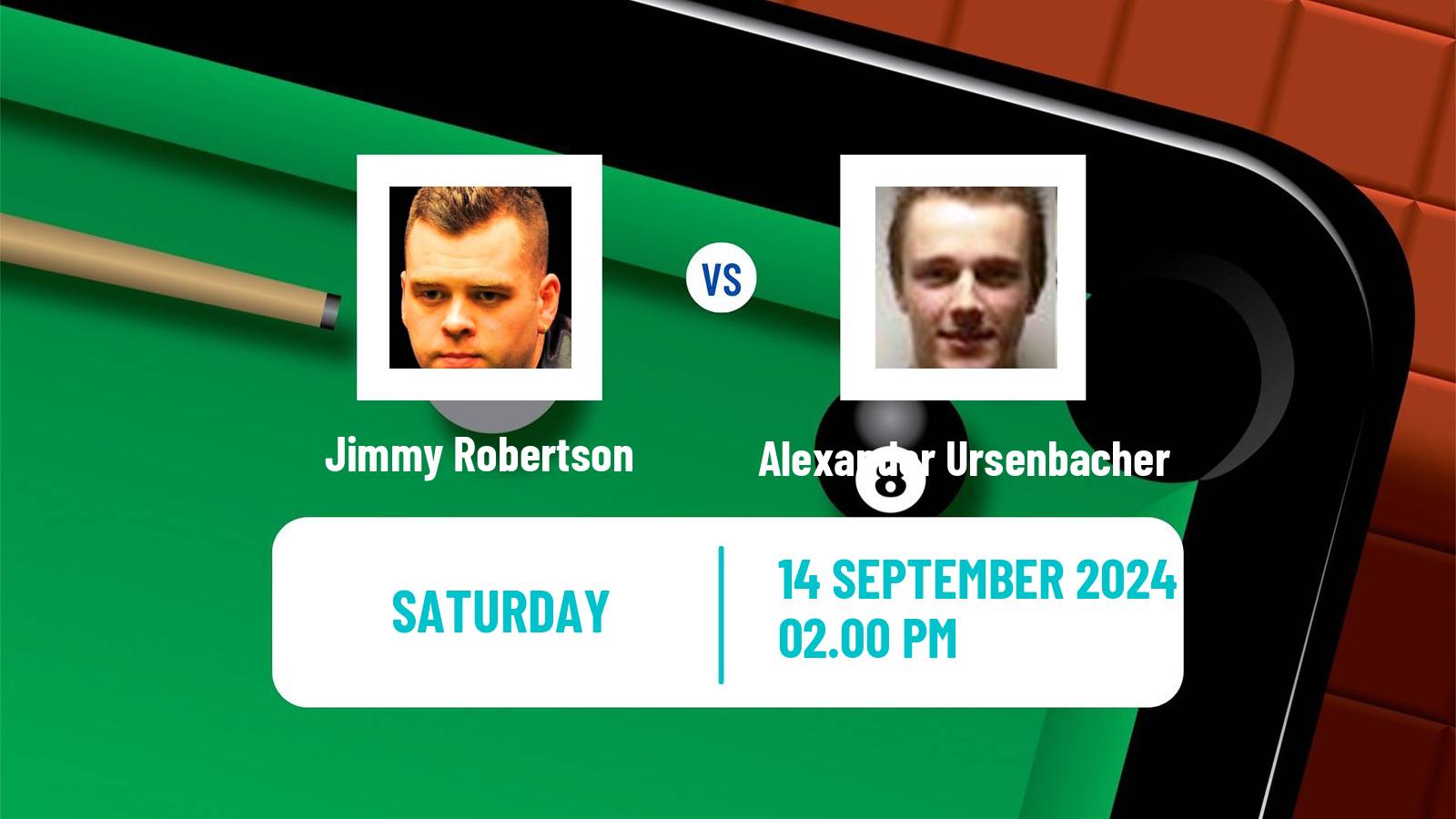 Snooker English Open Jimmy Robertson - Alexander Ursenbacher