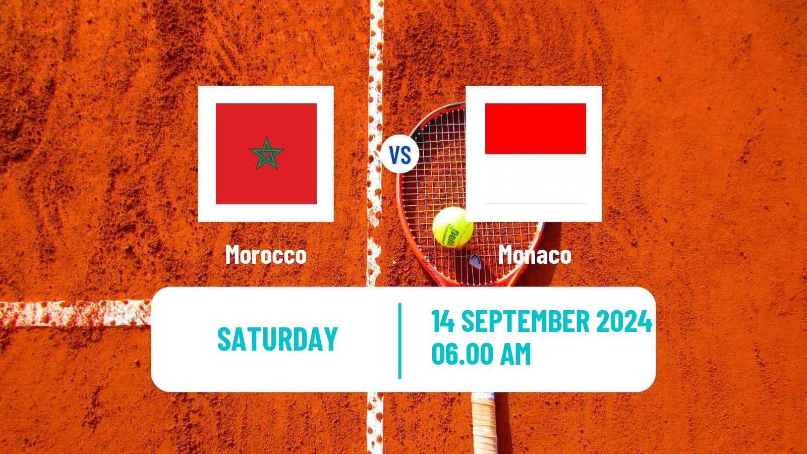 Tennis Davis Cup World Group II Teams Morocco - Monaco