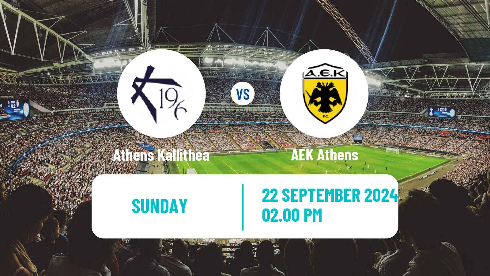 Soccer Greek Super League Athens Kallithea - AEK Athens