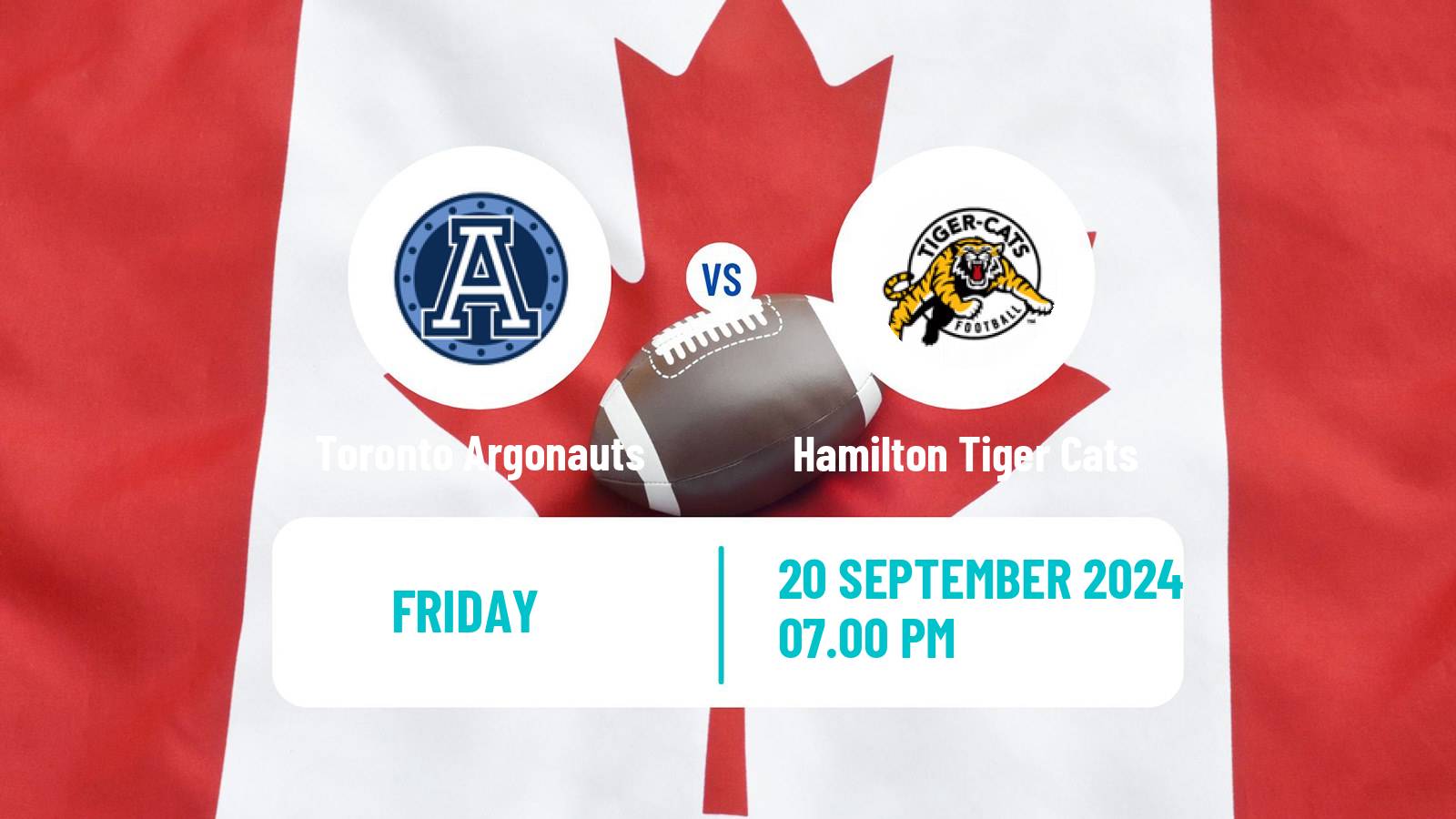 Canadian football CFL Toronto Argonauts - Hamilton Tiger Cats