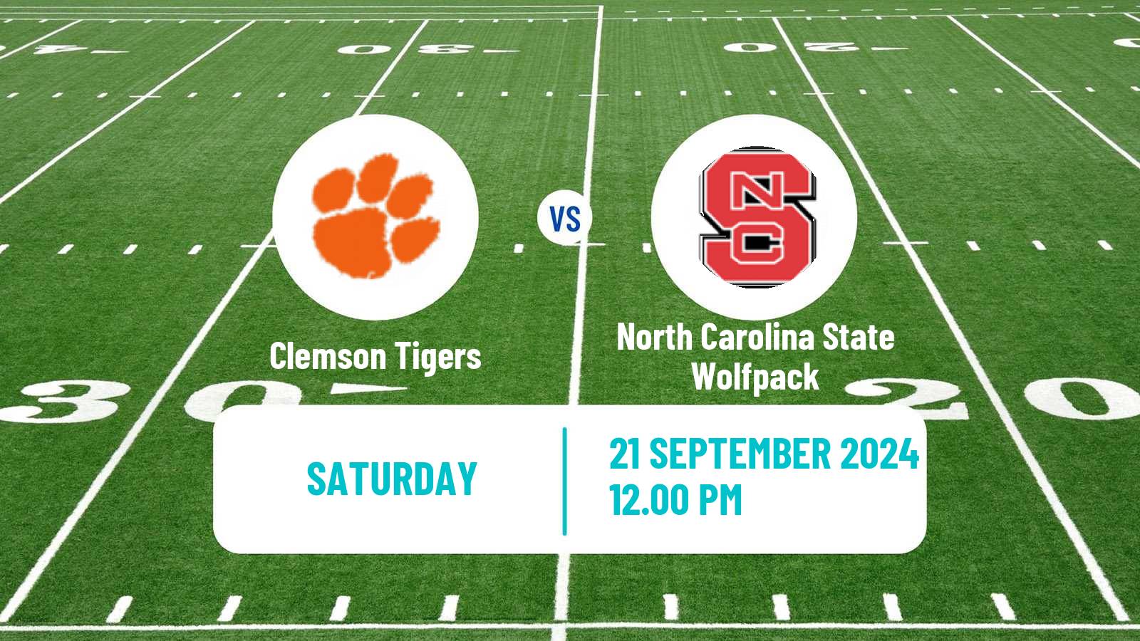 American football NCAA College Football Clemson Tigers - North Carolina State Wolfpack