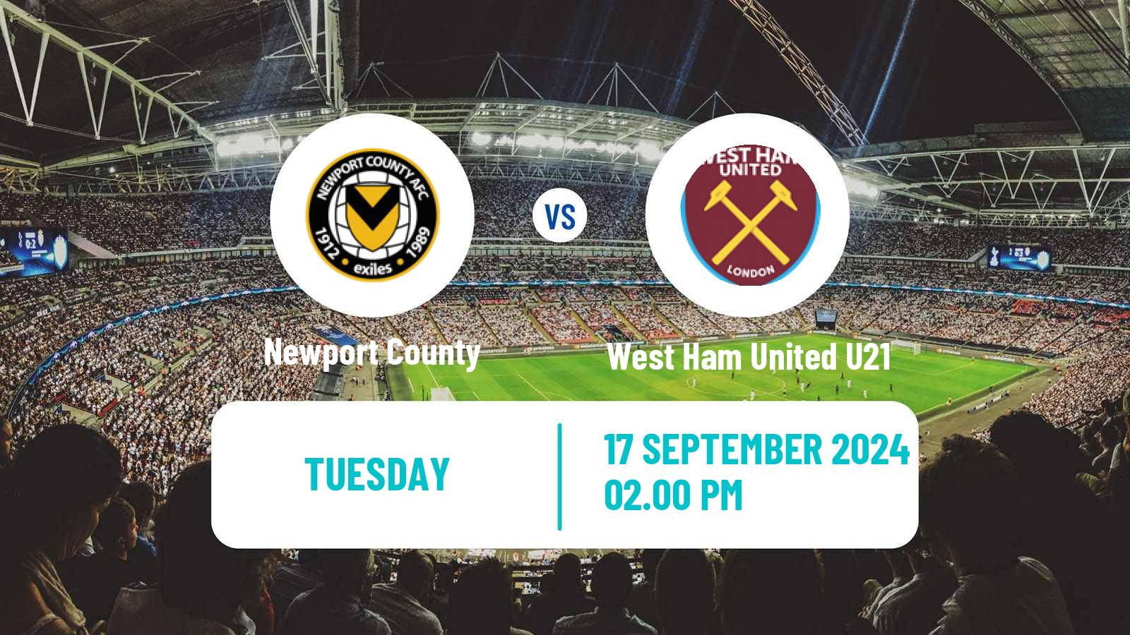 Soccer English EFL Trophy Newport County - West Ham United U21