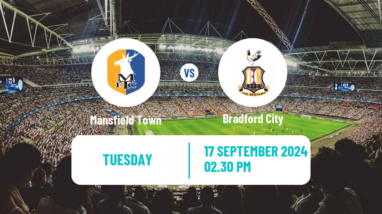 Soccer English EFL Trophy Mansfield Town - Bradford City