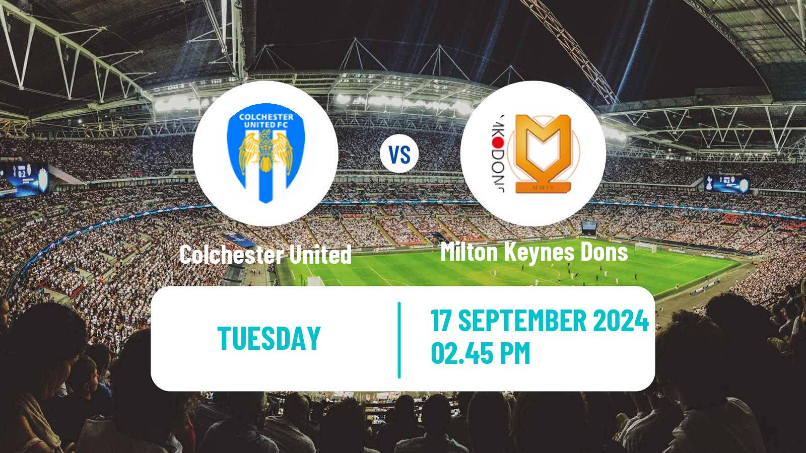 Soccer English EFL Trophy Colchester United - Milton Keynes Dons