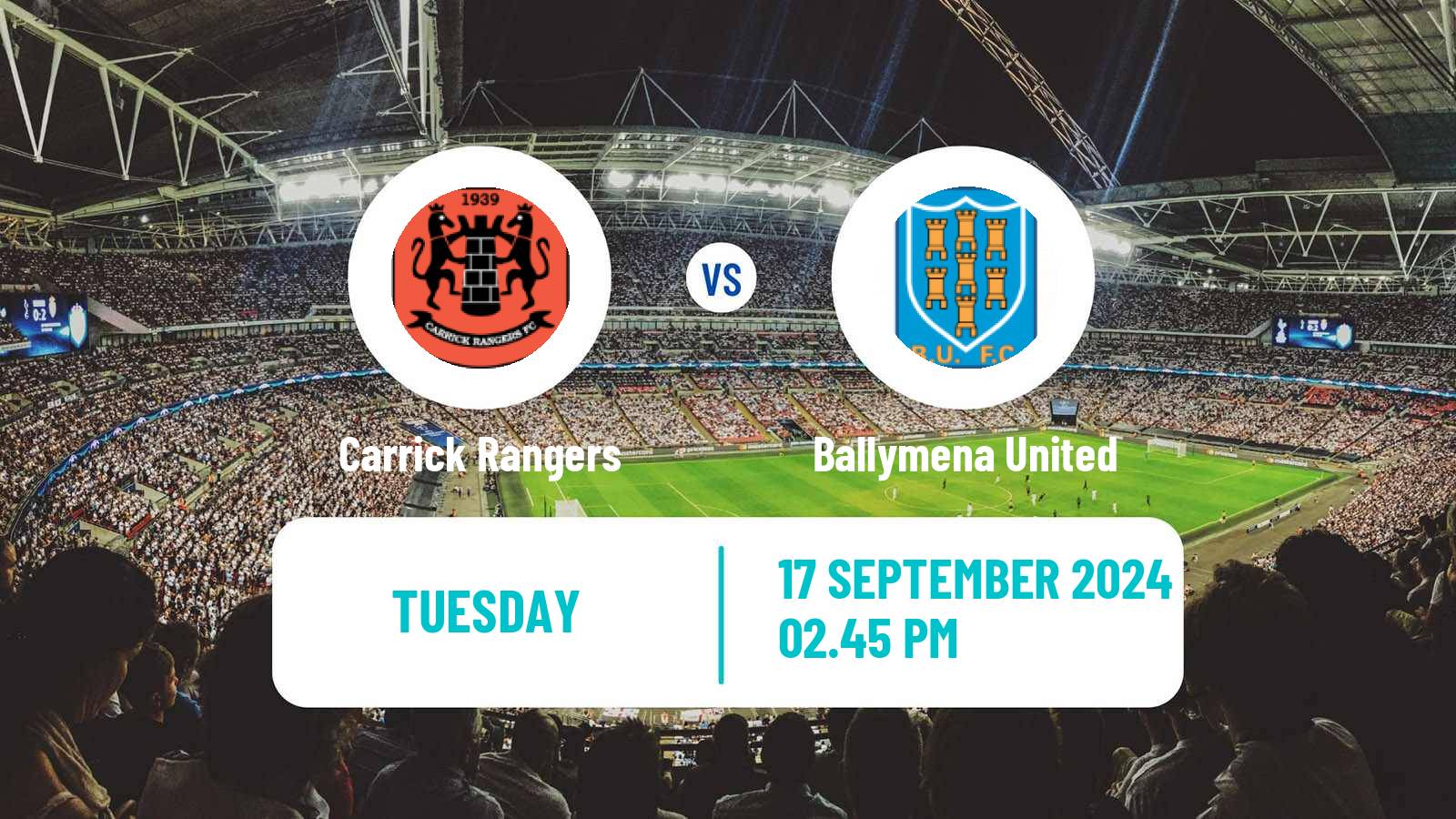 Soccer Northern Irish Premiership Carrick Rangers - Ballymena United