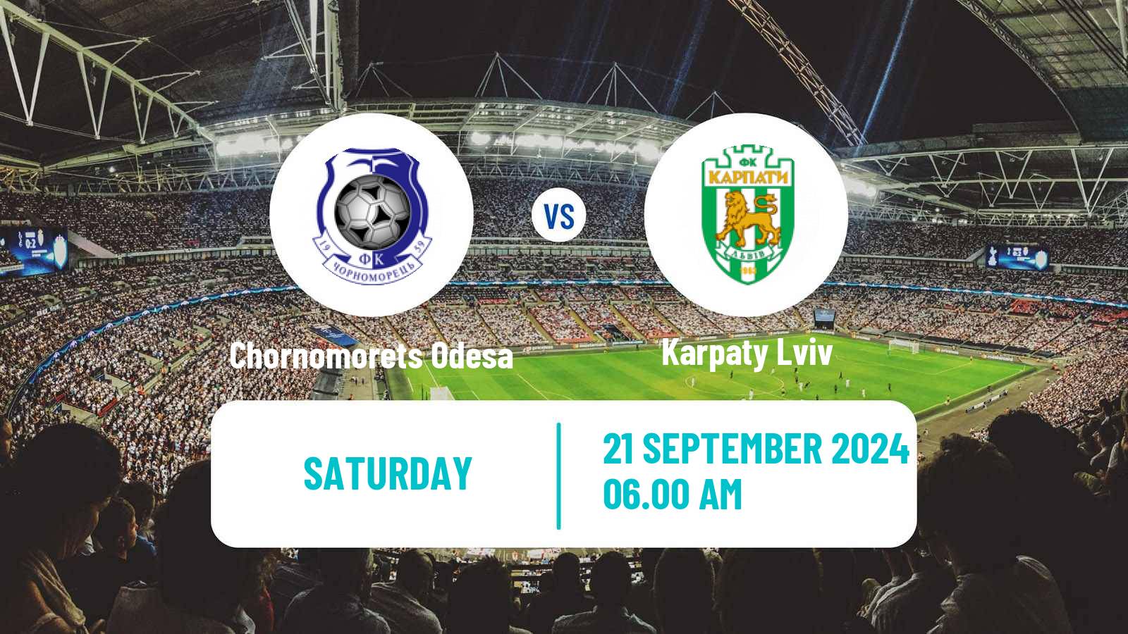 Soccer Ukrainian Premier League Chornomorets Odesa - Karpaty Lviv