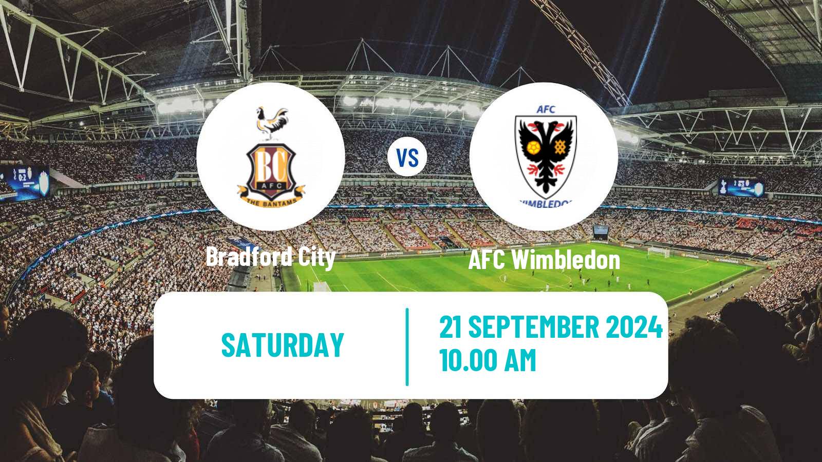 Soccer English League Two Bradford City - AFC Wimbledon