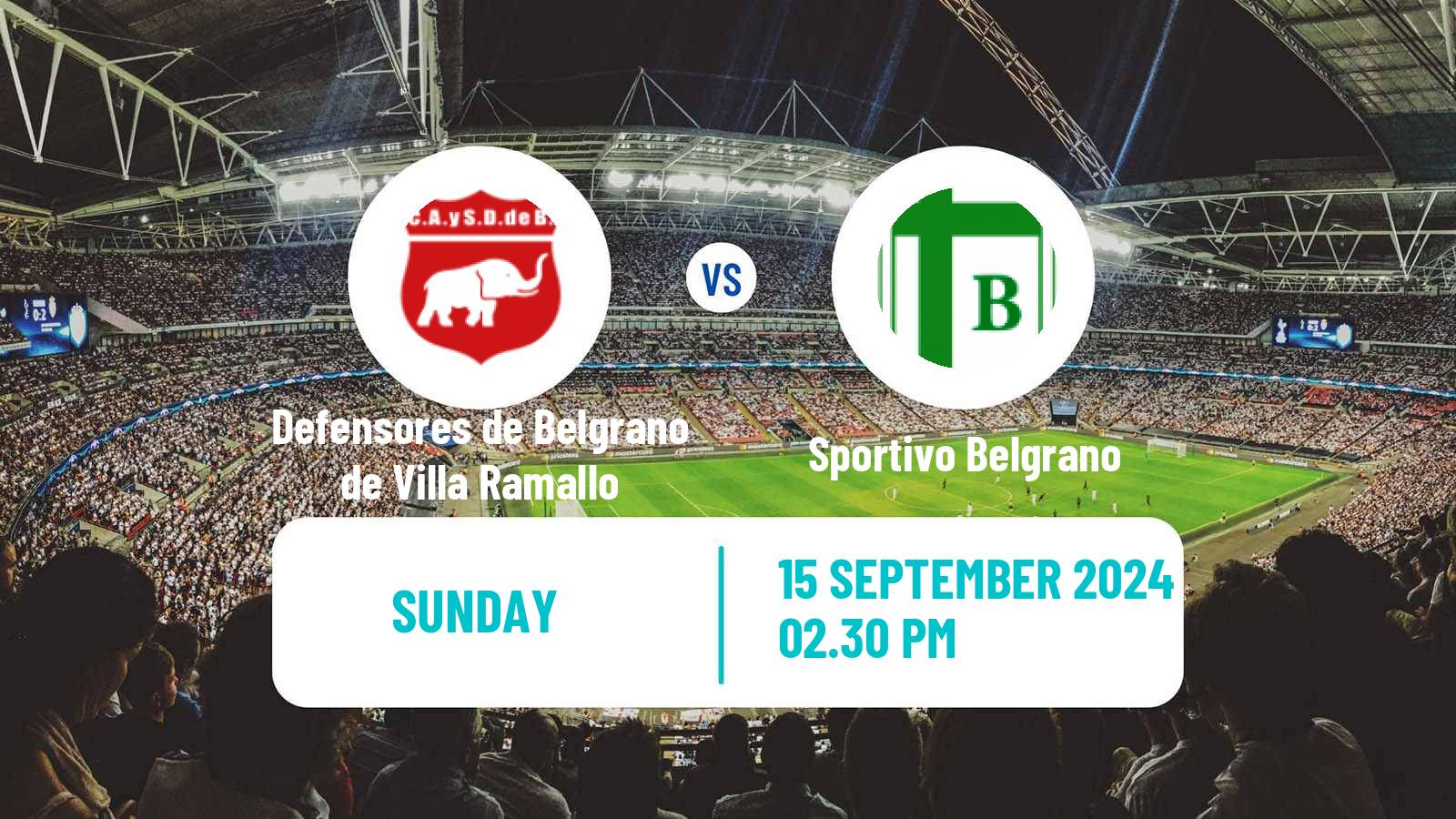 Soccer Argentinian Torneo Federal Defensores de Belgrano de Villa Ramallo - Sportivo Belgrano