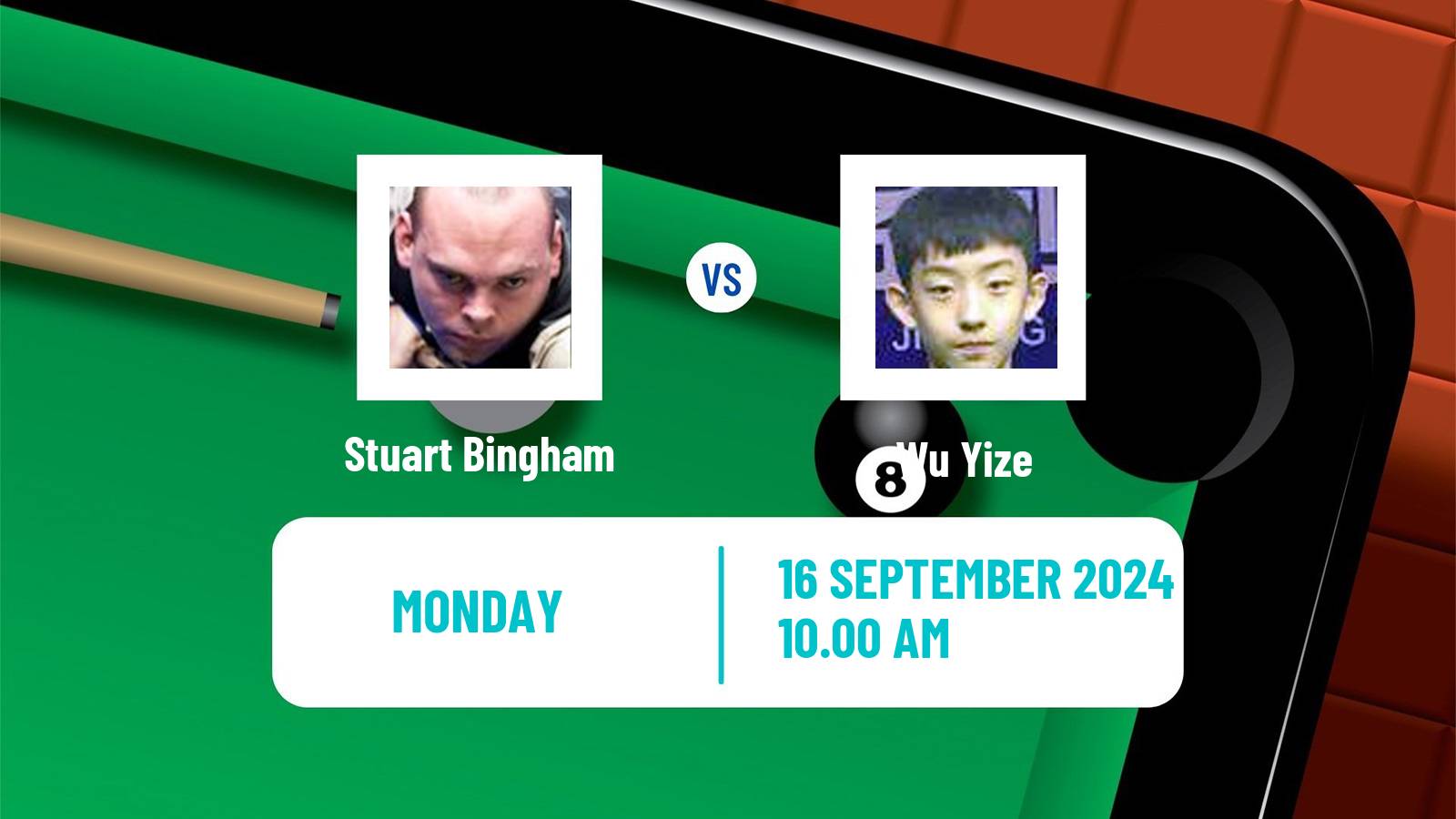 Snooker English Open Stuart Bingham - Wu Yize