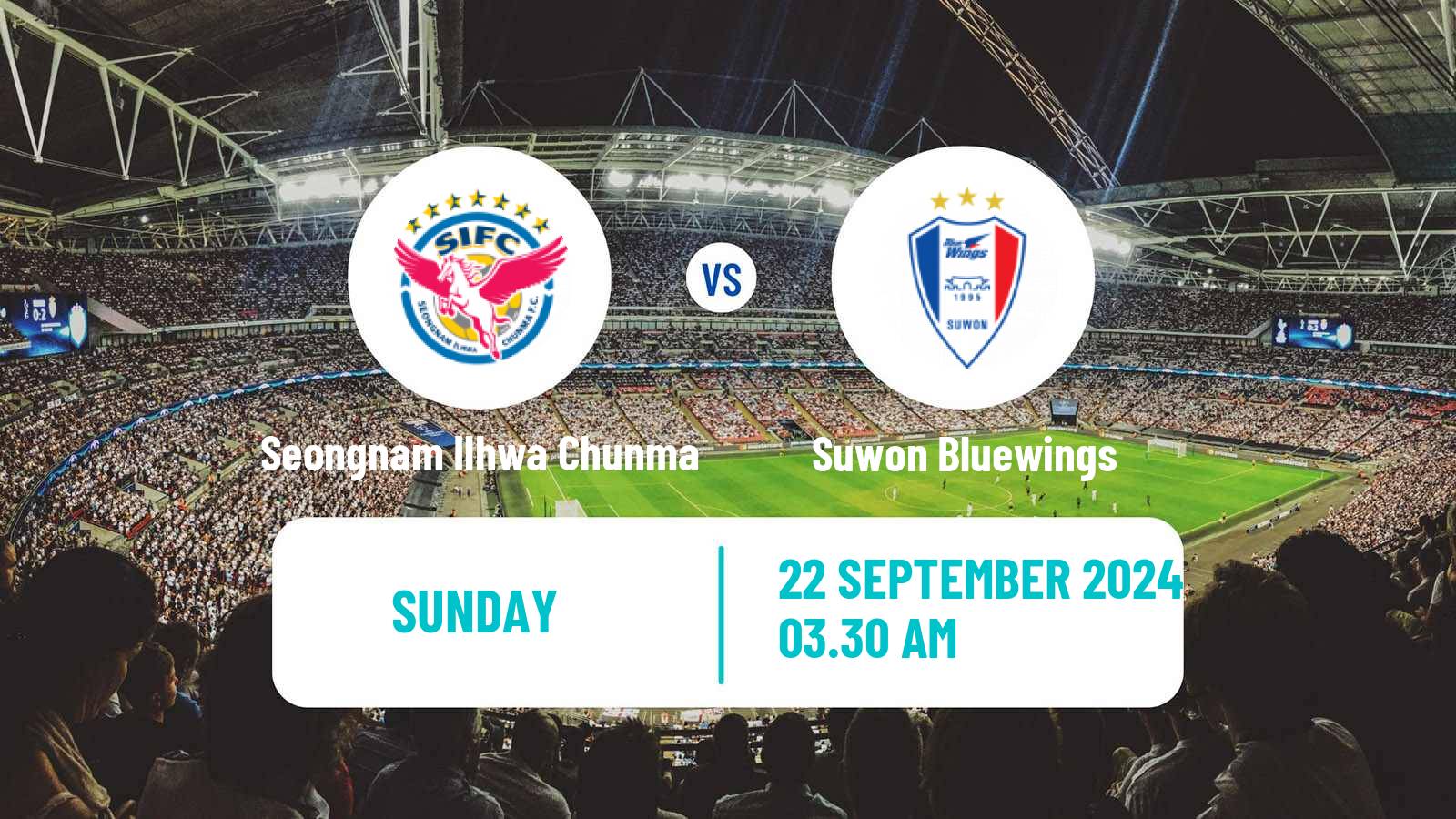 Soccer South Korean K-League 2 Seongnam Ilhwa Chunma - Suwon Bluewings