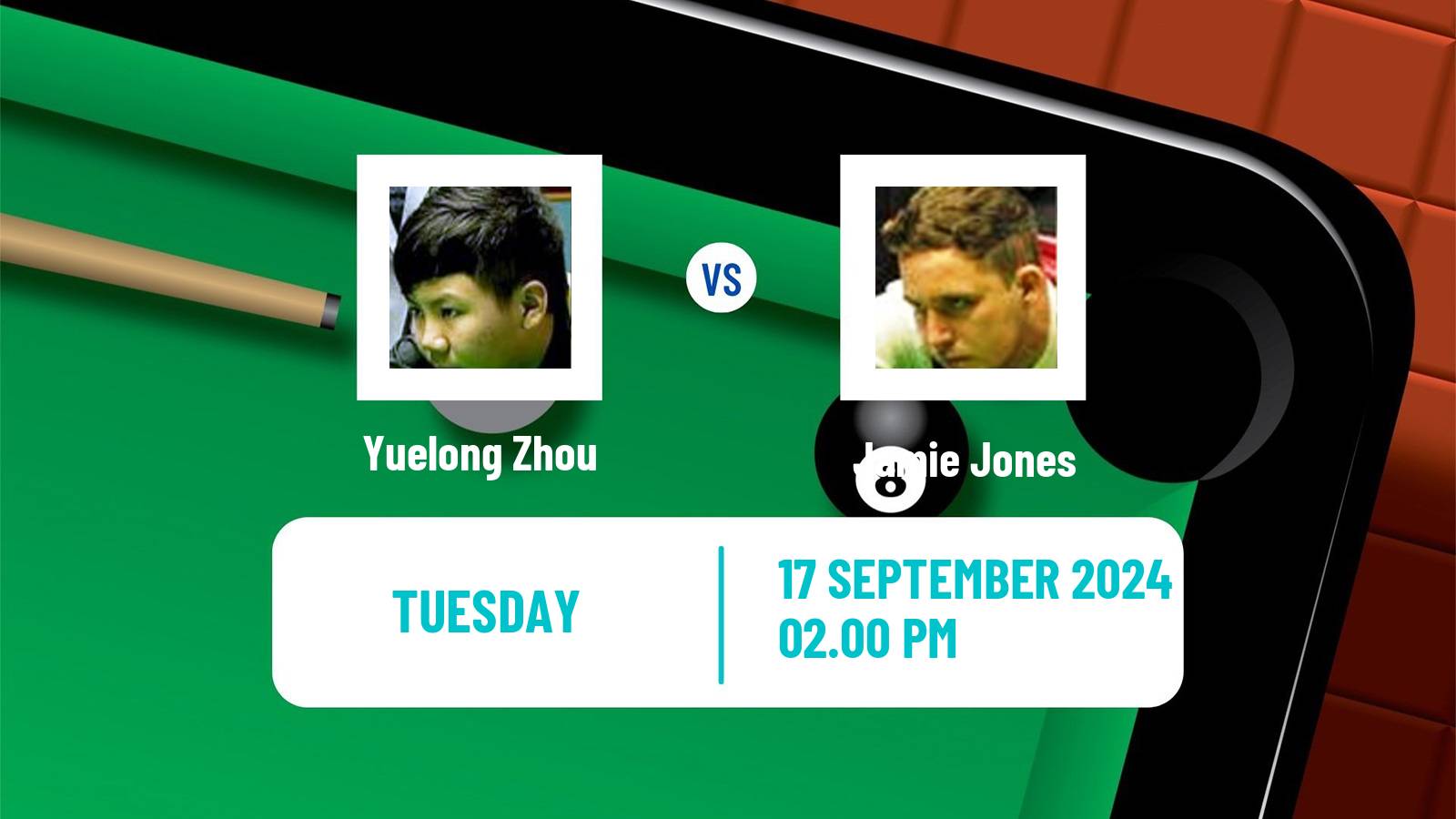 Snooker English Open Yuelong Zhou - Jamie Jones