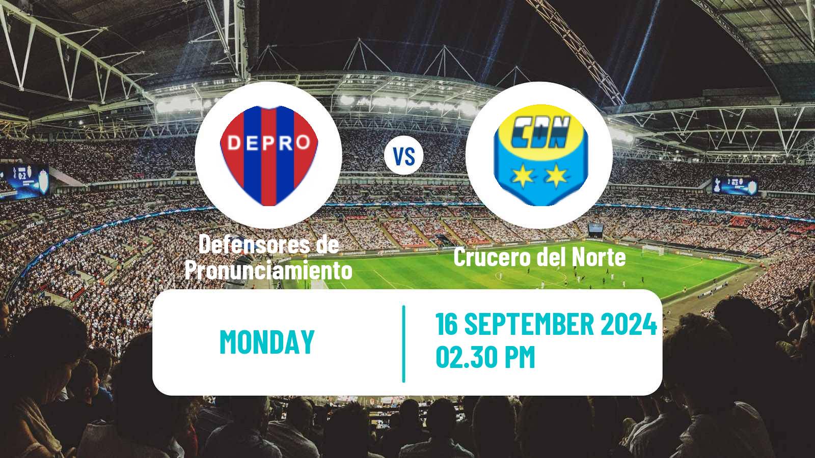 Soccer Argentinian Torneo Federal Defensores de Pronunciamiento - Crucero del Norte