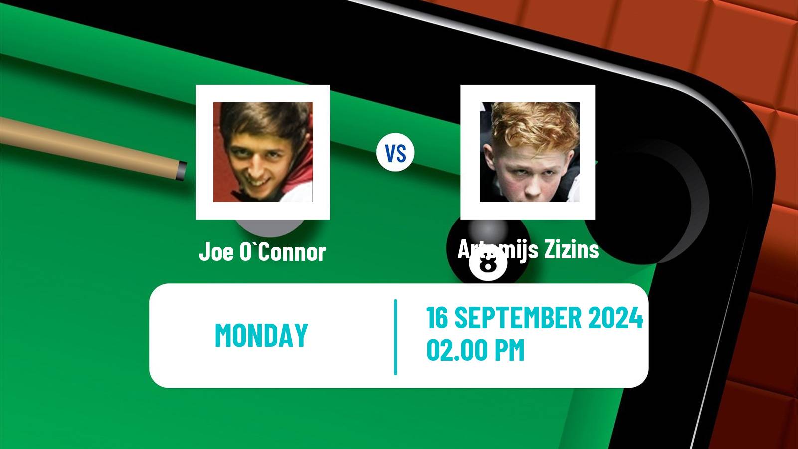 Snooker English Open Joe O`Connor - Artemijs Zizins