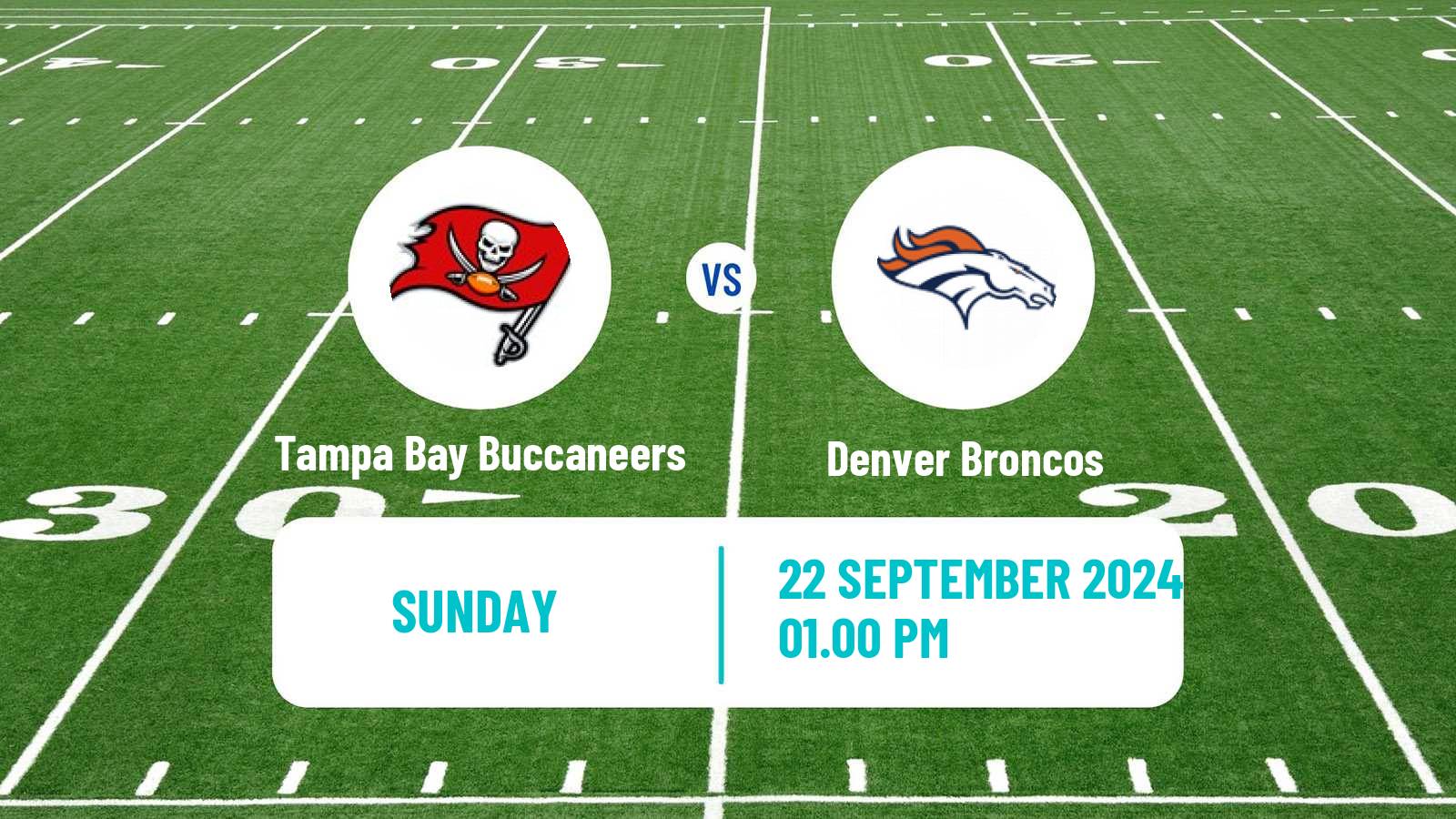 American football NFL Tampa Bay Buccaneers - Denver Broncos