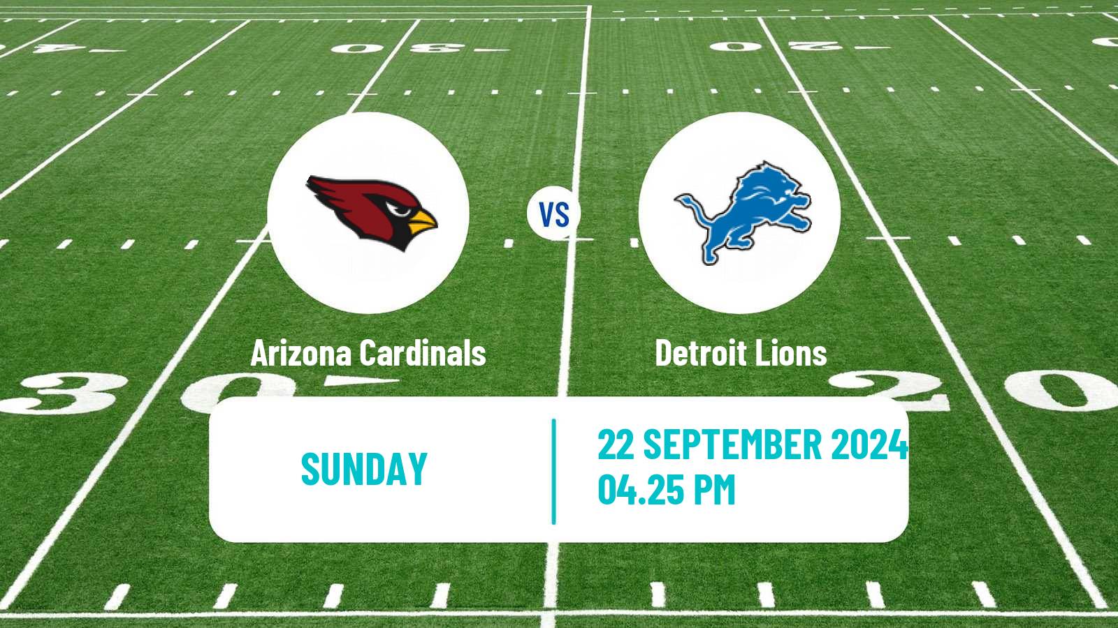 American football NFL Arizona Cardinals - Detroit Lions