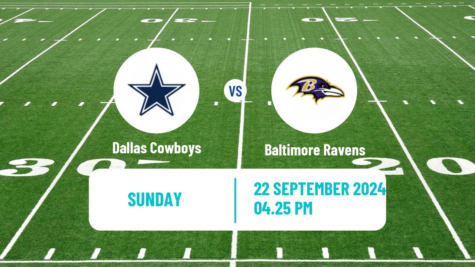 American football NFL Dallas Cowboys - Baltimore Ravens