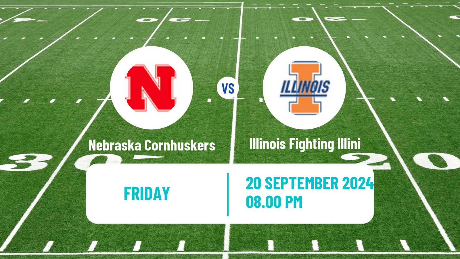 American football NCAA College Football Nebraska Cornhuskers - Illinois Fighting Illini