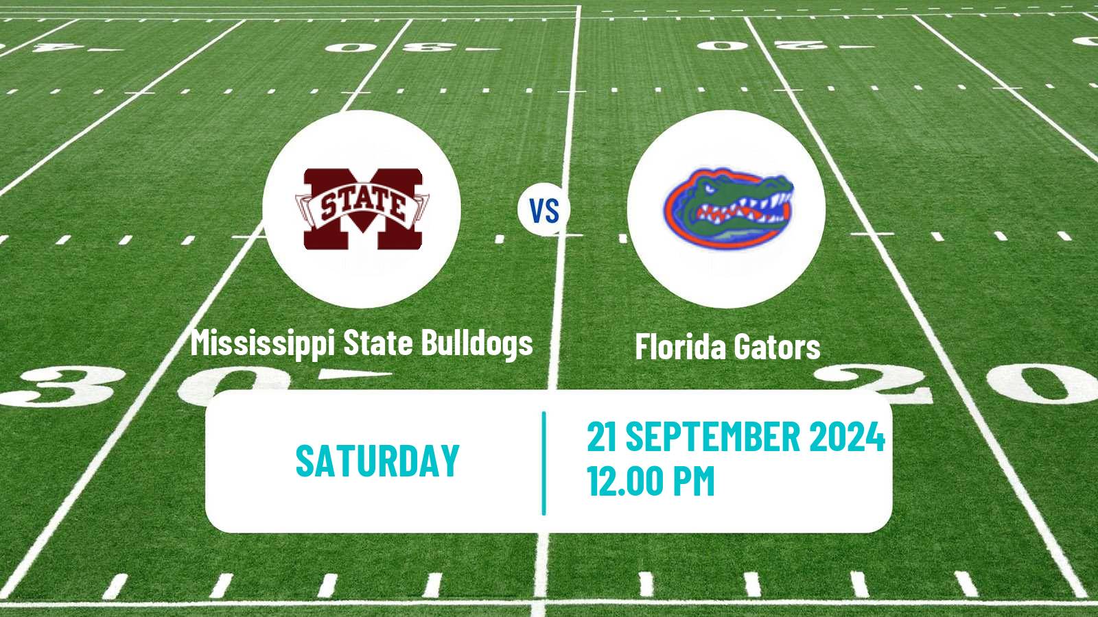 American football NCAA College Football Mississippi State Bulldogs - Florida Gators