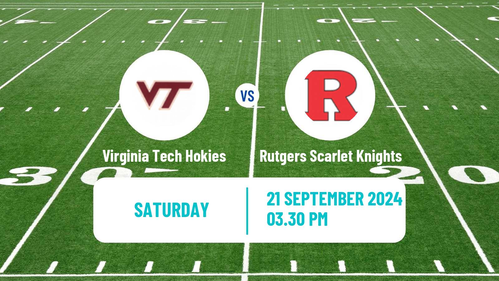 American football NCAA College Football Virginia Tech Hokies - Rutgers Scarlet Knights