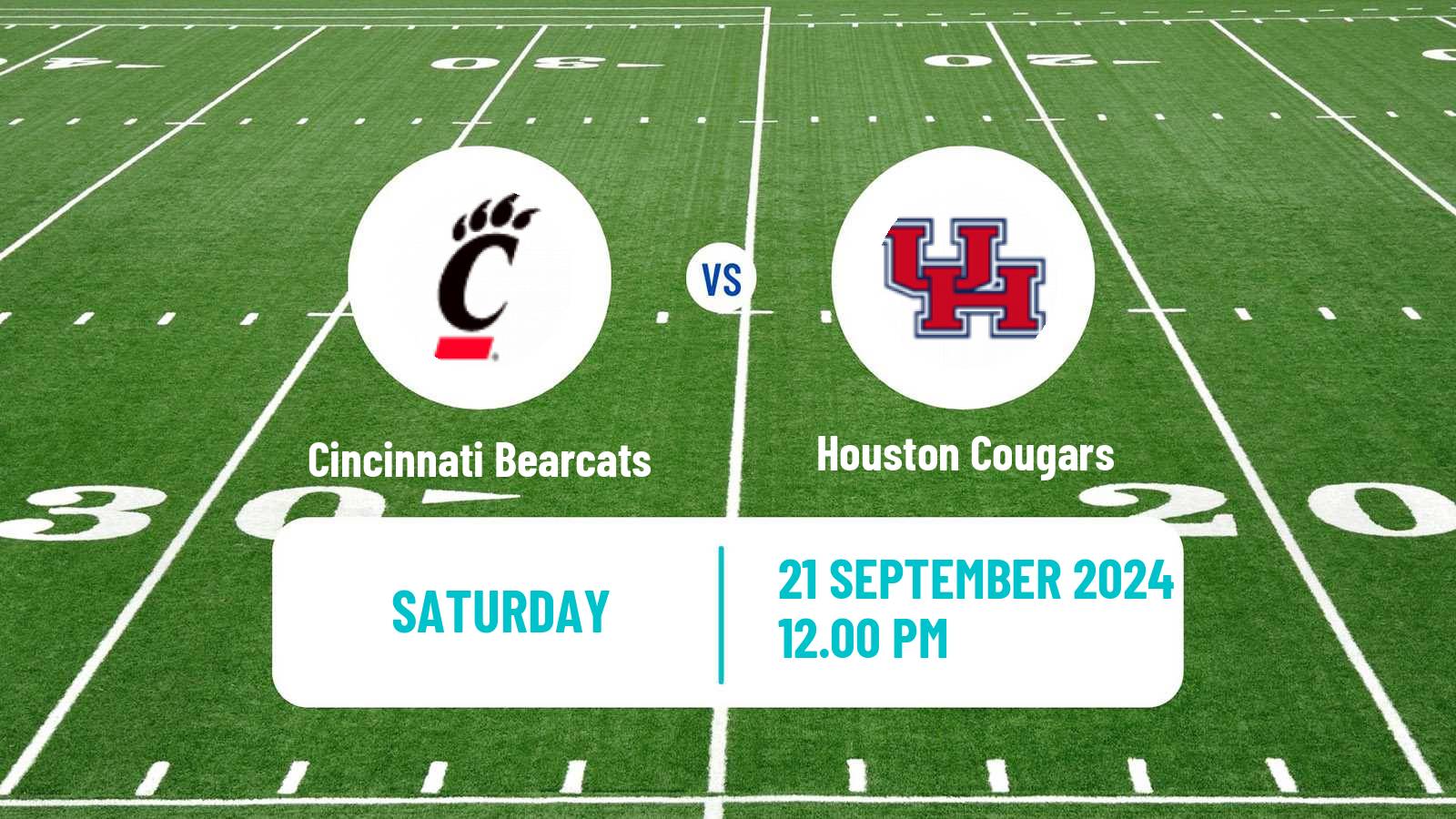 American football NCAA College Football Cincinnati Bearcats - Houston Cougars