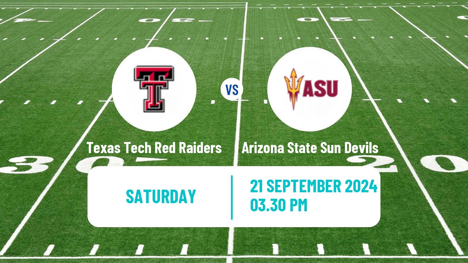 American football NCAA College Football Texas Tech Red Raiders - Arizona State Sun Devils