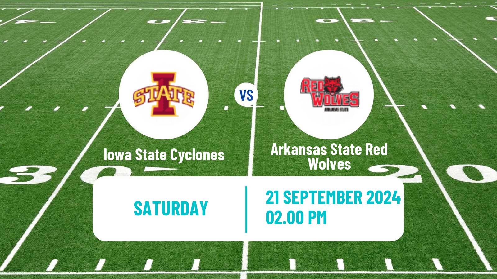 American football NCAA College Football Iowa State Cyclones - Arkansas State Red Wolves