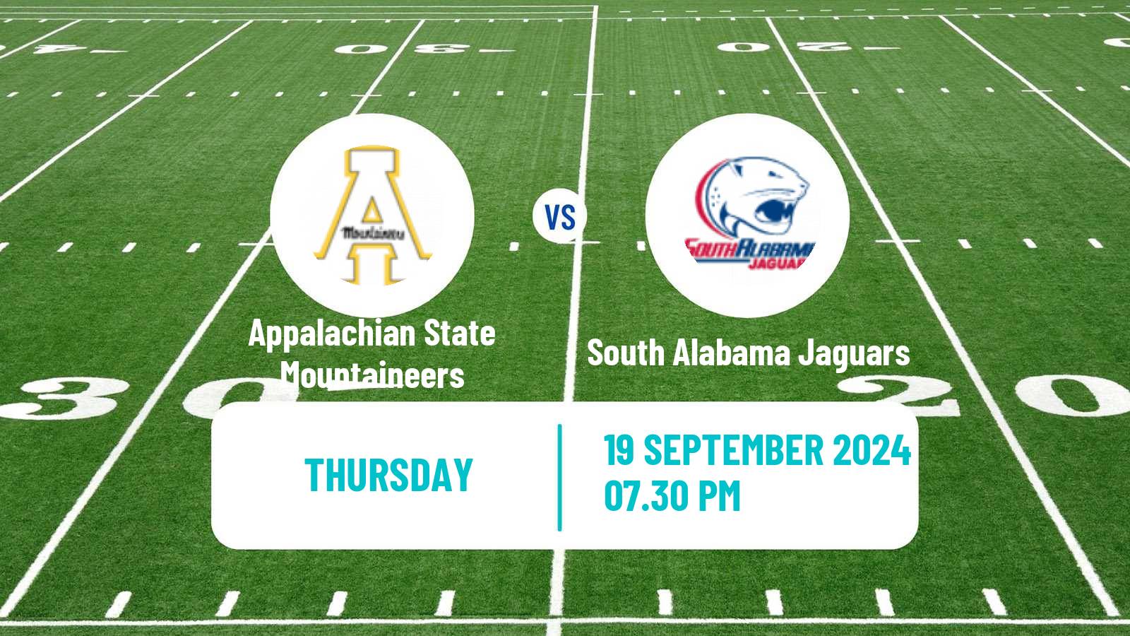 American football NCAA College Football Appalachian State Mountaineers - South Alabama Jaguars