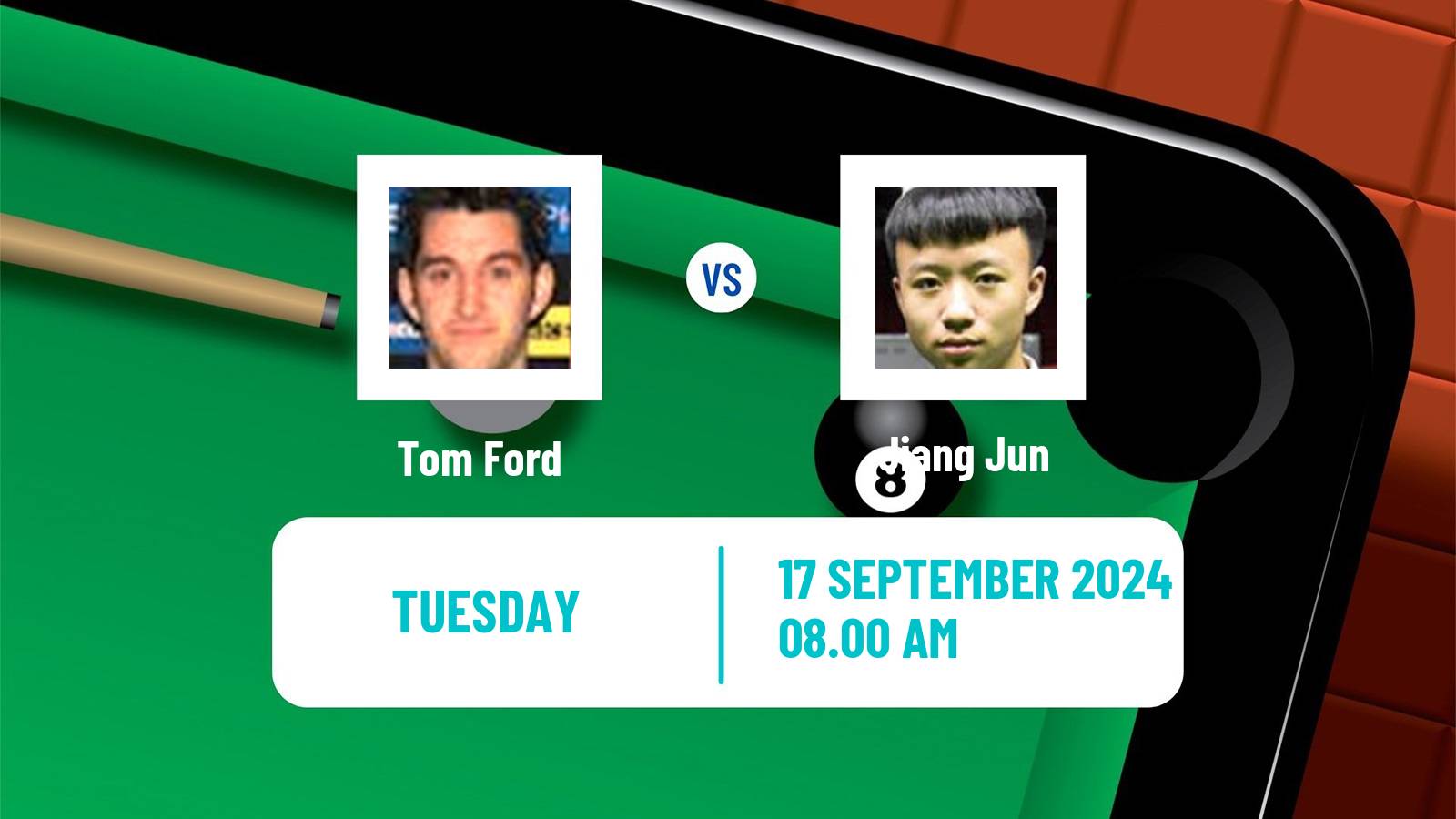 Snooker English Open Tom Ford - Jiang Jun