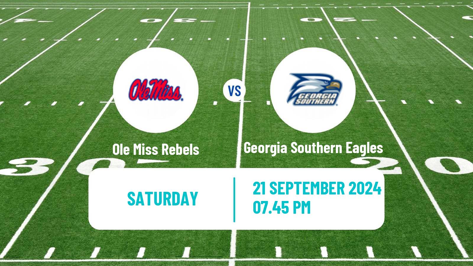 American football NCAA College Football Ole Miss Rebels - Georgia Southern Eagles