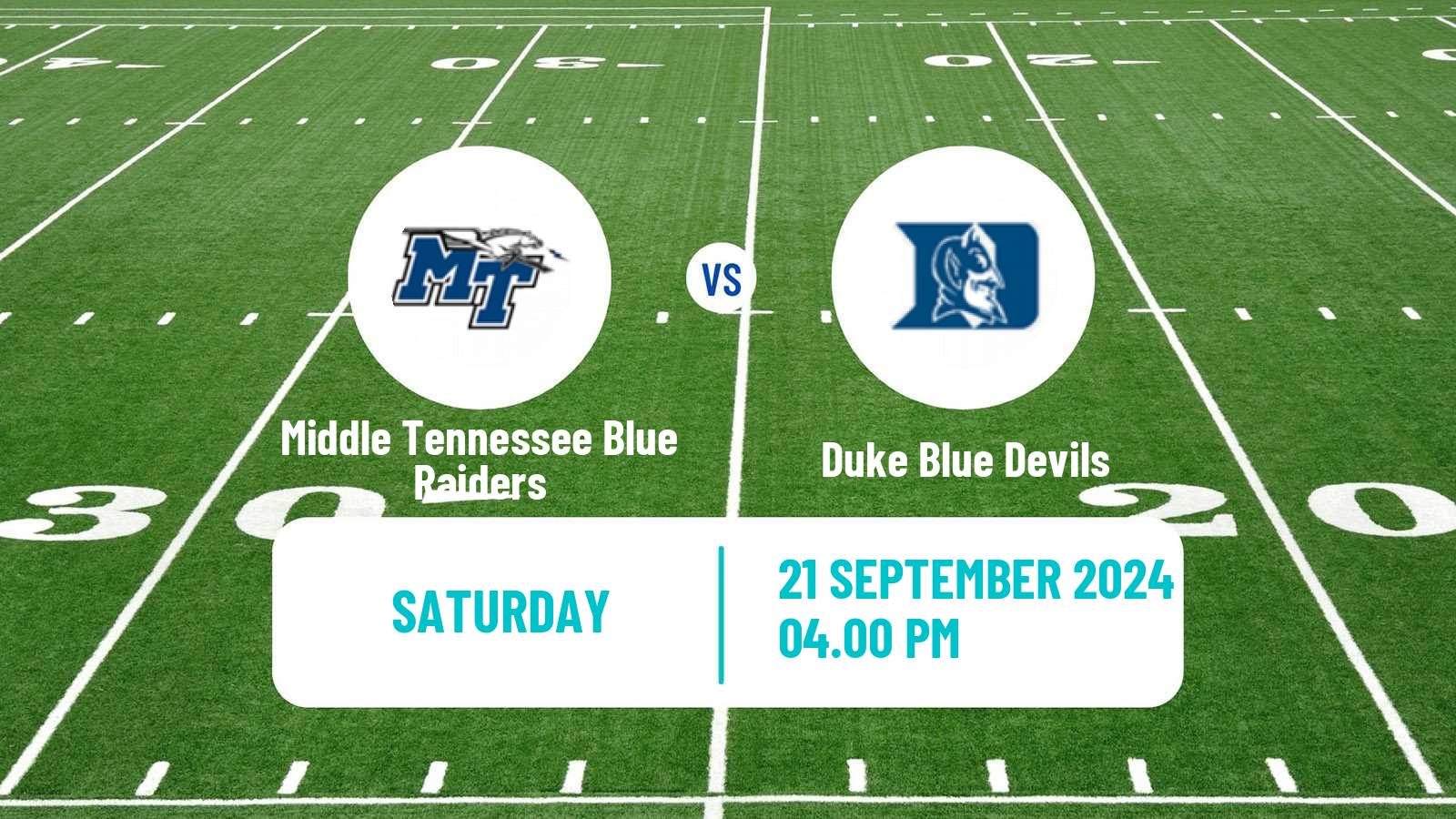 American football NCAA College Football Middle Tennessee Blue Raiders - Duke Blue Devils