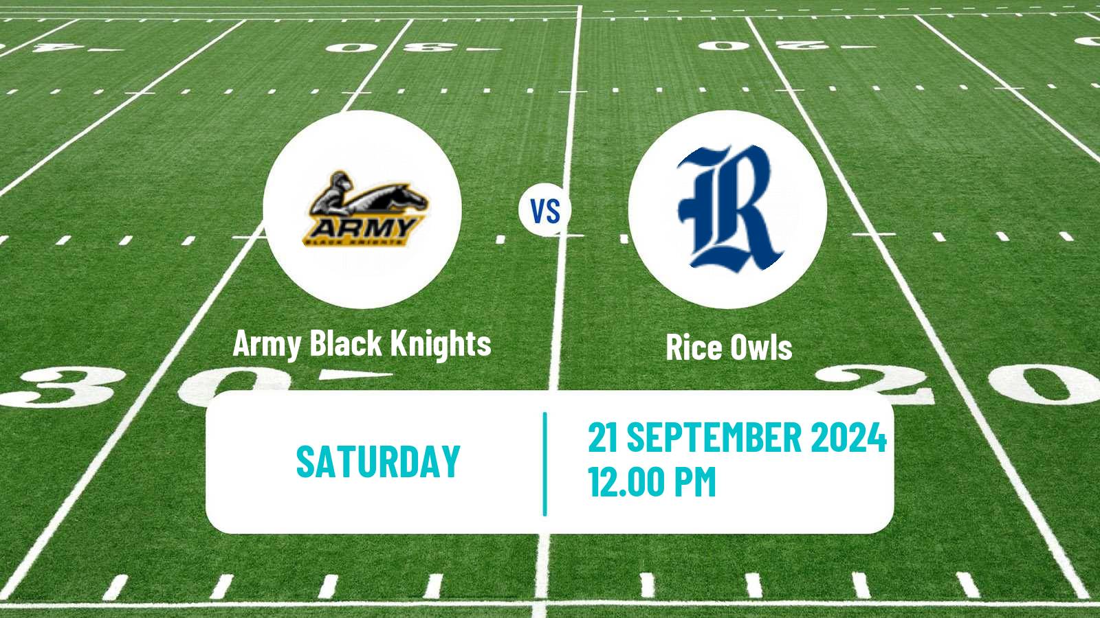 American football NCAA College Football Army Black Knights - Rice Owls