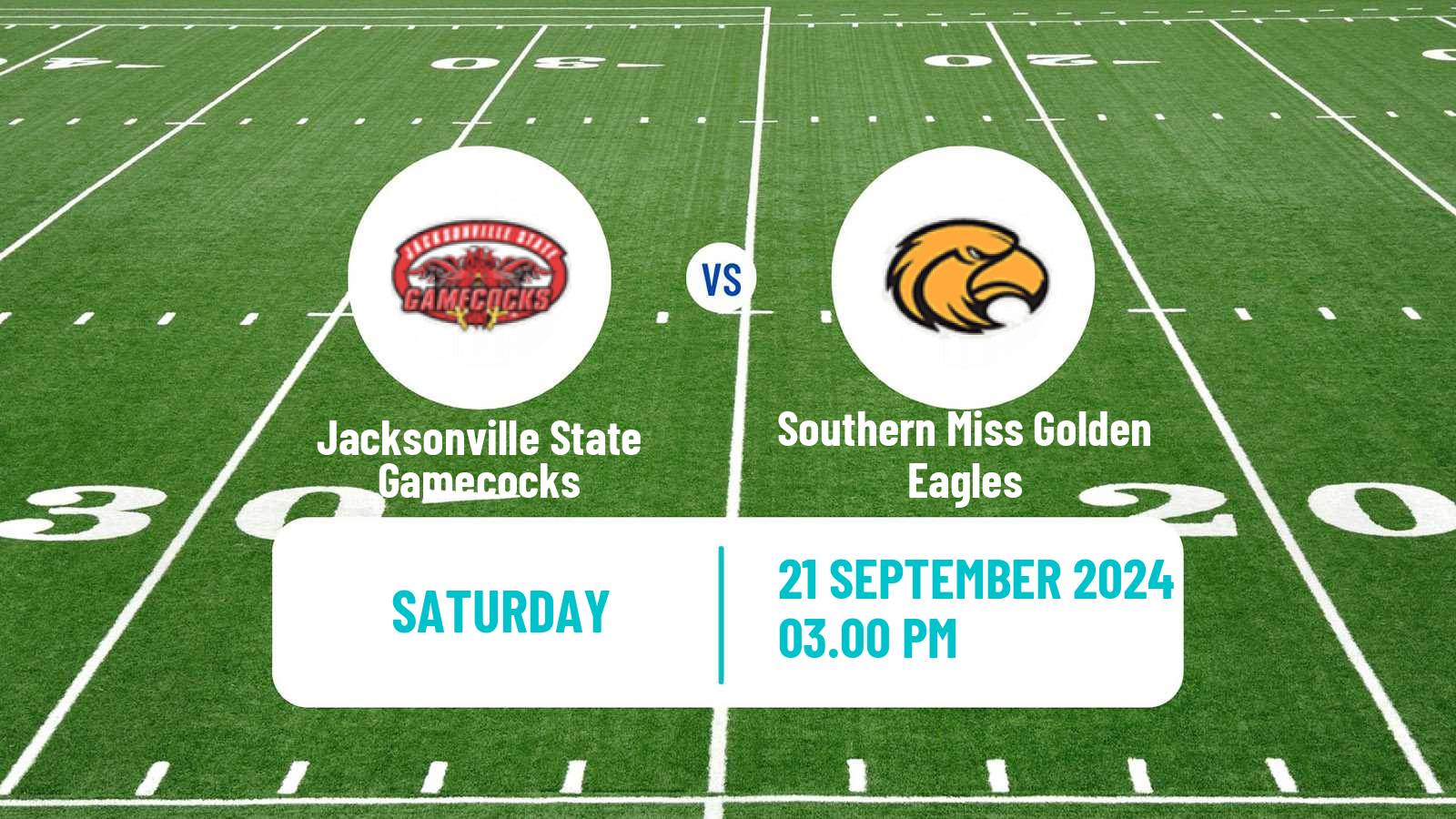 American football NCAA College Football Jacksonville State Gamecocks - Southern Miss Golden Eagles