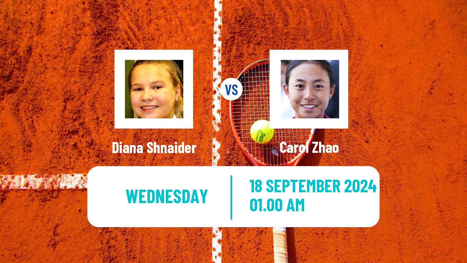 Tennis WTA Seoul Diana Shnaider - Carol Zhao