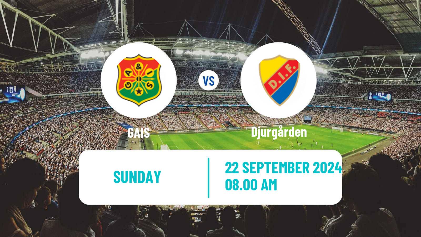 Soccer Swedish Allsvenskan GAIS - Djurgården