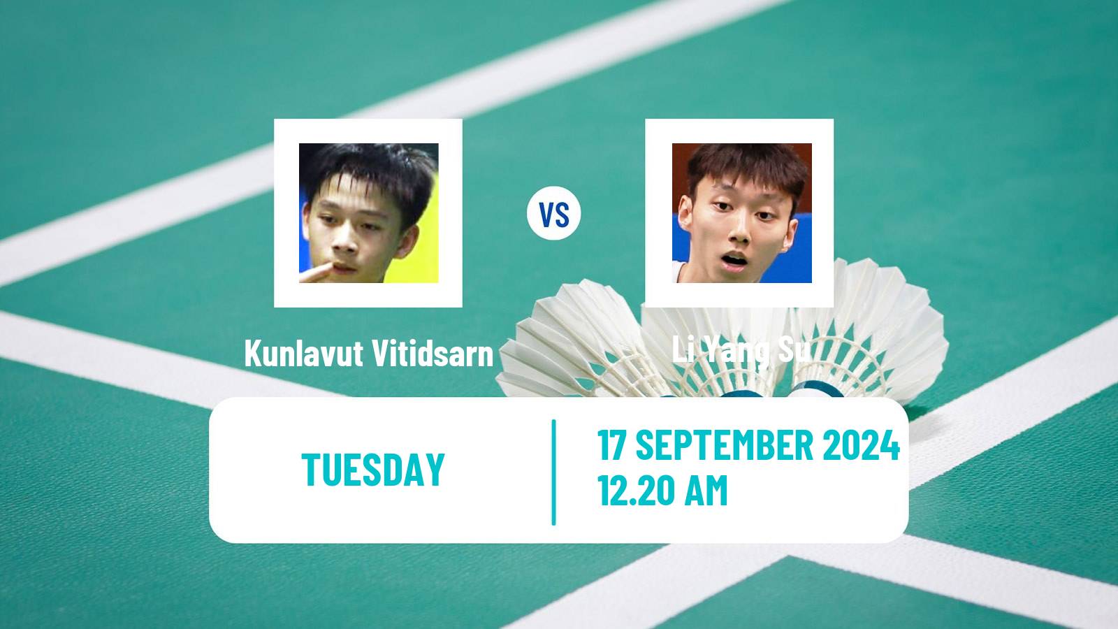 Badminton BWF World Tour Victor China Open Men Kunlavut Vitidsarn - Li Yang Su