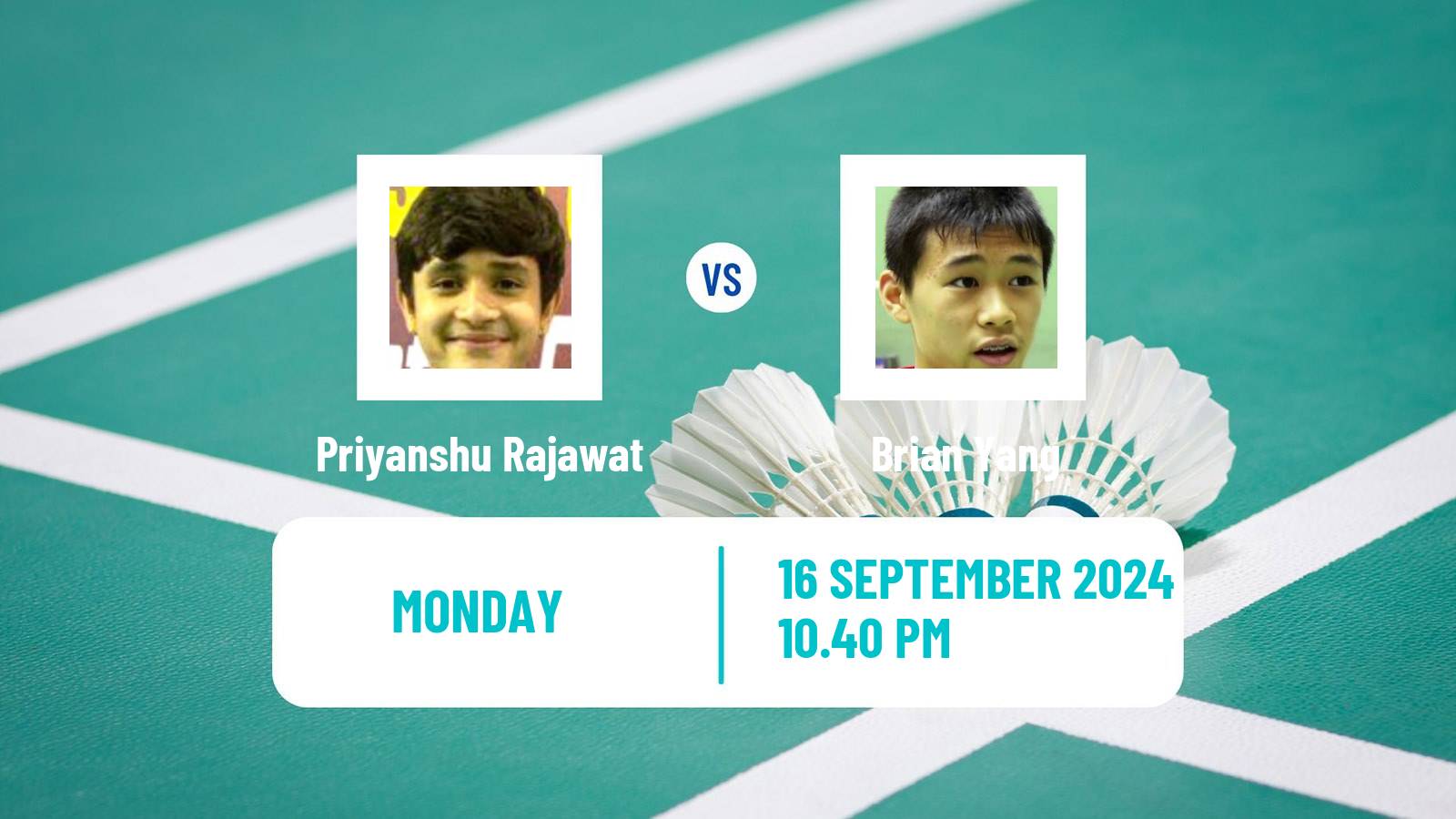 Badminton BWF World Tour Victor China Open Men Priyanshu Rajawat - Brian Yang