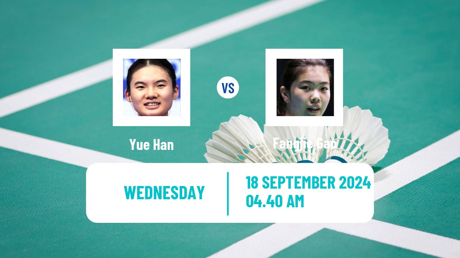 Badminton BWF World Tour Victor China Open Women Yue Han - Fangjie Gao