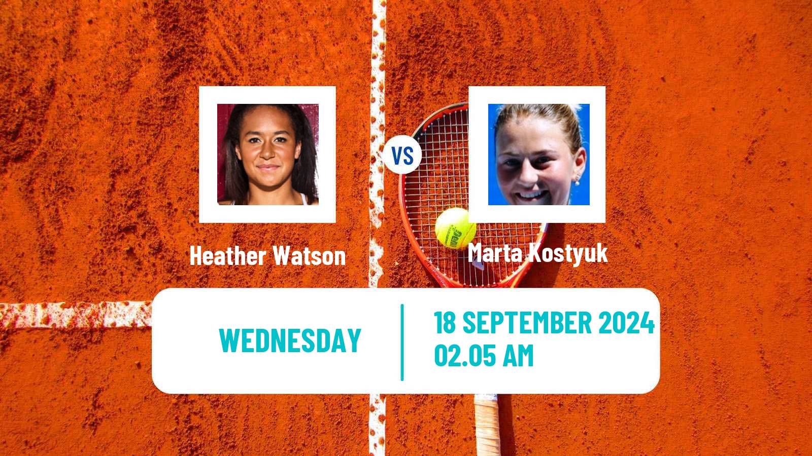 Tennis WTA Seoul Heather Watson - Marta Kostyuk