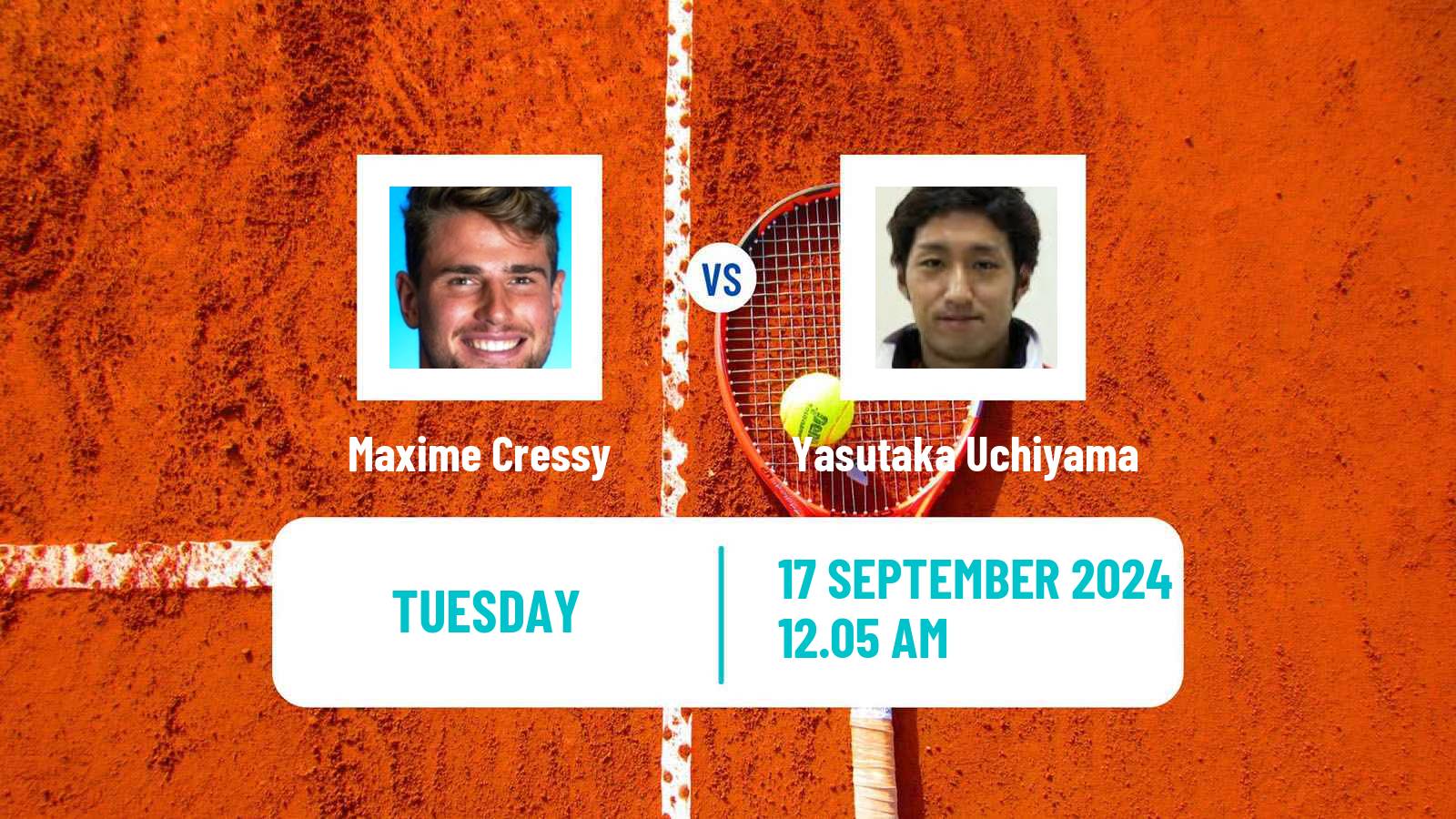 Tennis ATP Hangzhou Maxime Cressy - Yasutaka Uchiyama