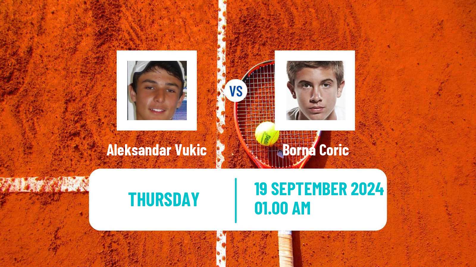 Tennis ATP Chengdu Aleksandar Vukic - Borna Coric