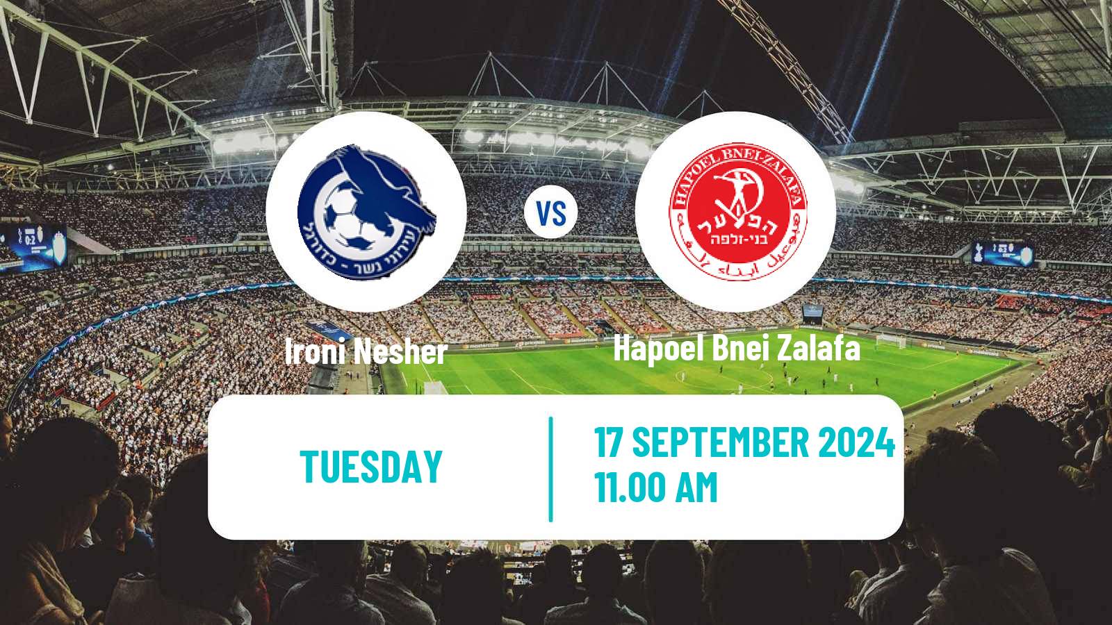 Soccer Israeli Liga Alef North Ironi Nesher - Hapoel Bnei Zalafa