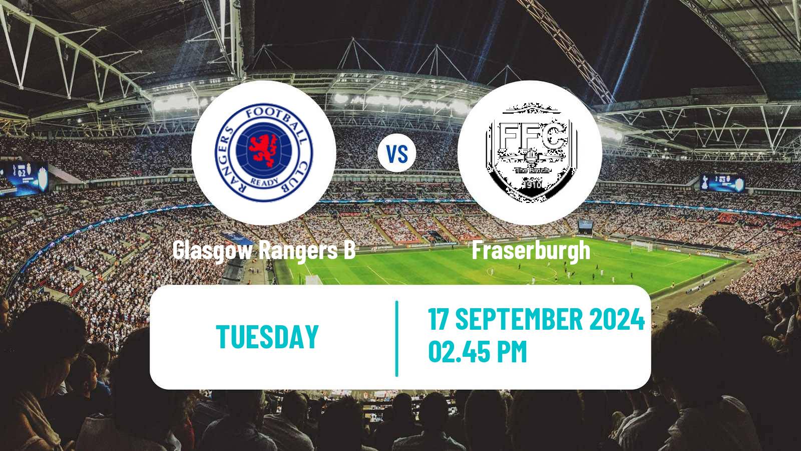 Soccer Scottish Challenge Cup Glasgow Rangers B - Fraserburgh