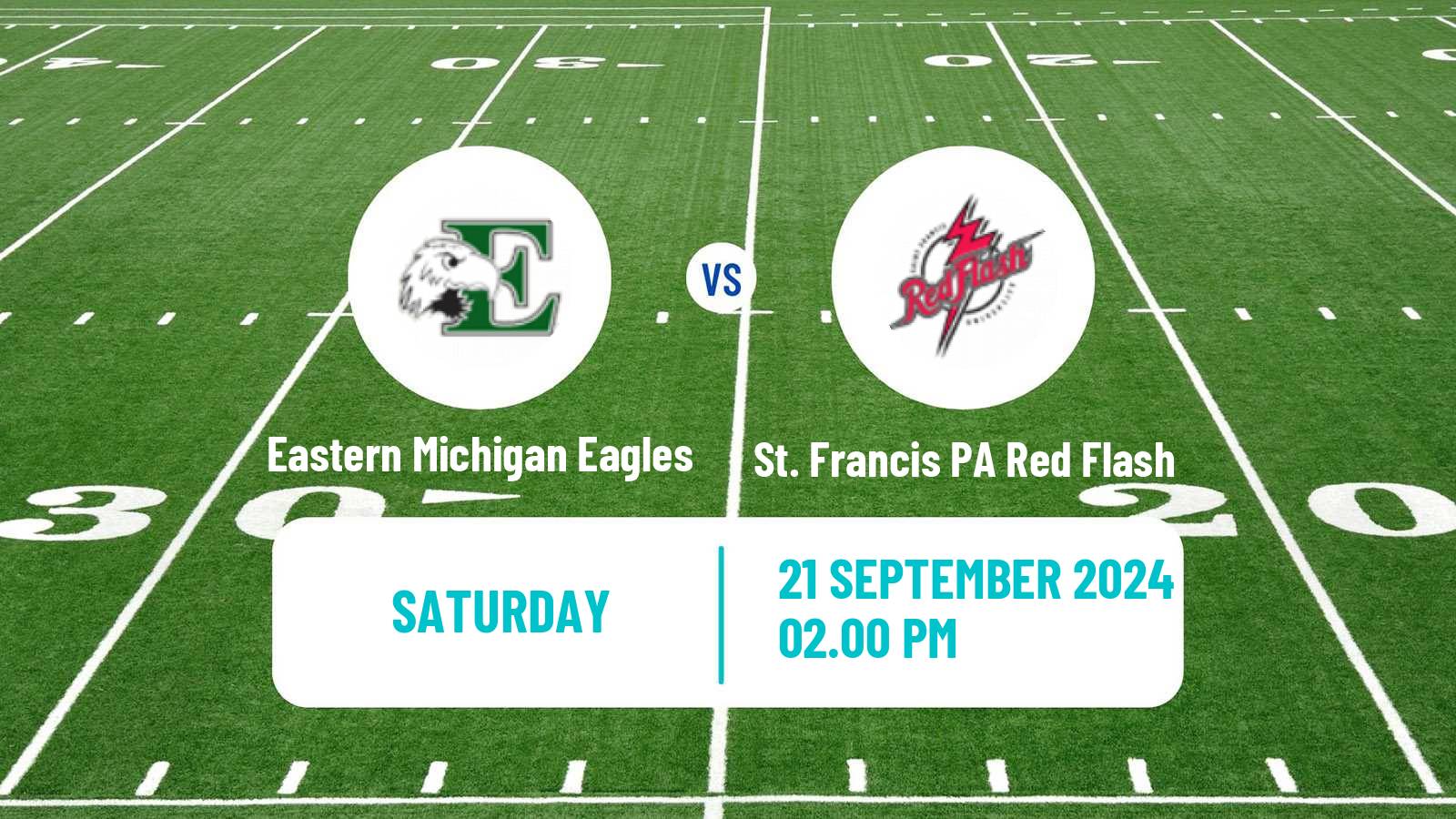 American football NCAA College Football Eastern Michigan Eagles - St. Francis PA Red Flash