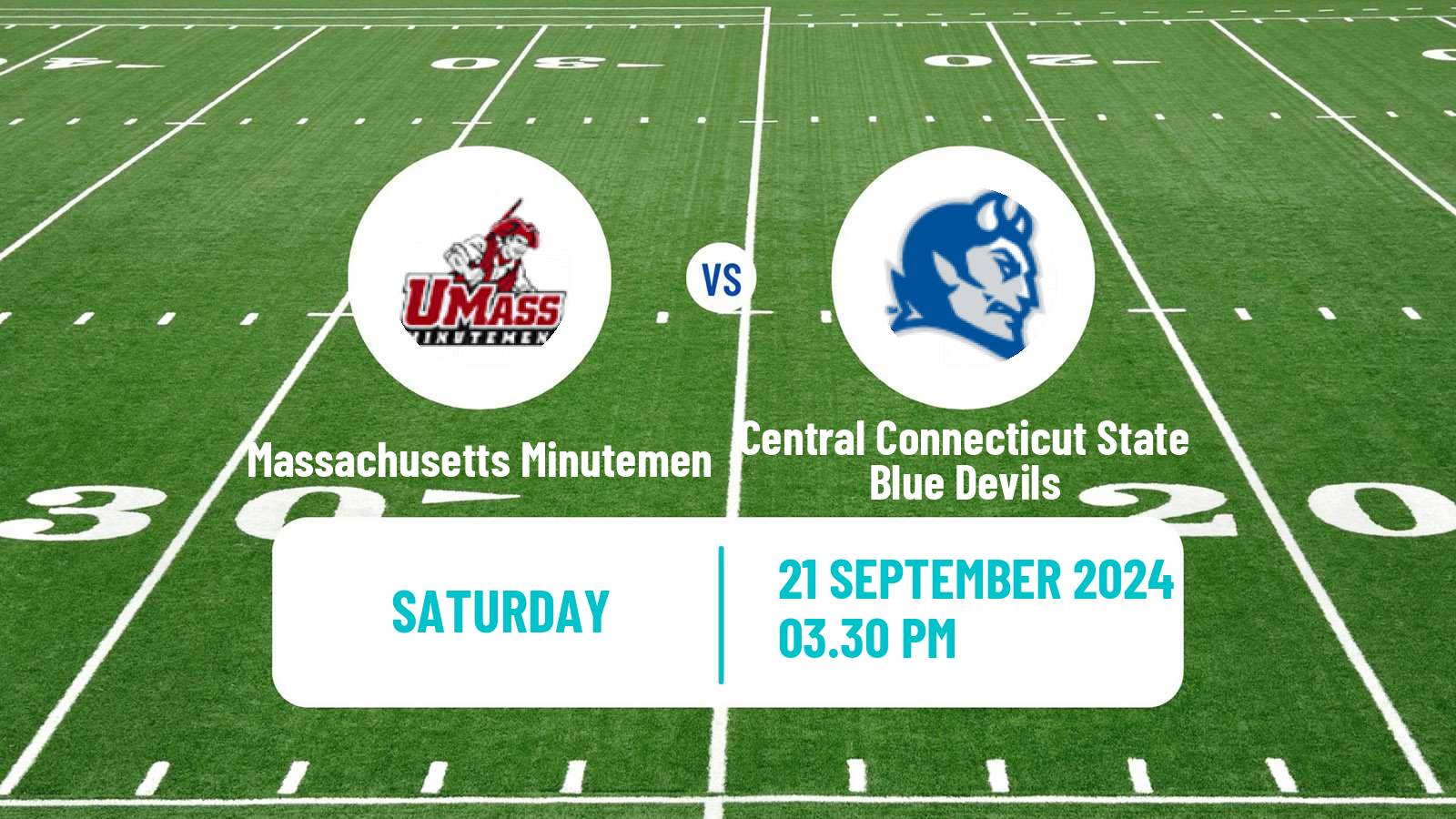 American football NCAA College Football Massachusetts Minutemen - Central Connecticut State Blue Devils