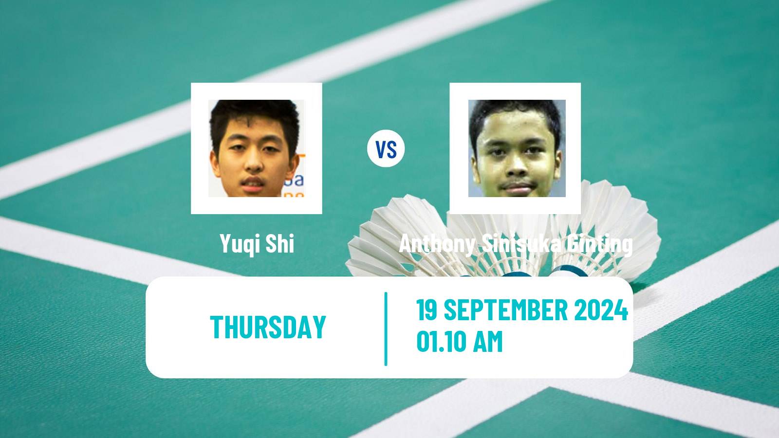 Badminton BWF World Tour Victor China Open Men Yuqi Shi - Anthony Sinisuka Ginting