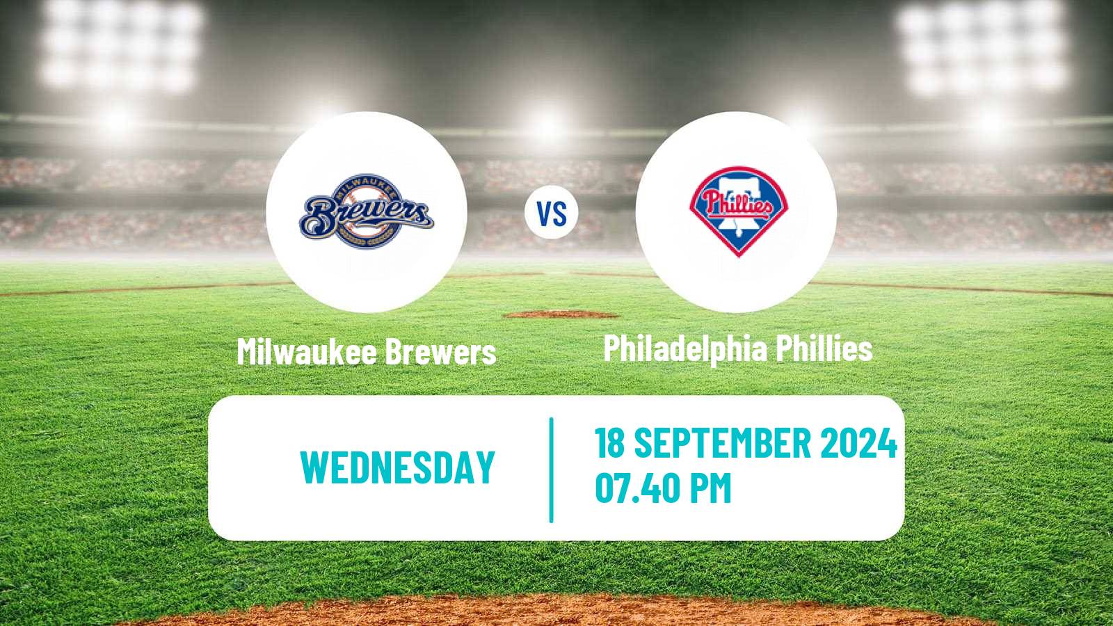 Baseball MLB Milwaukee Brewers - Philadelphia Phillies