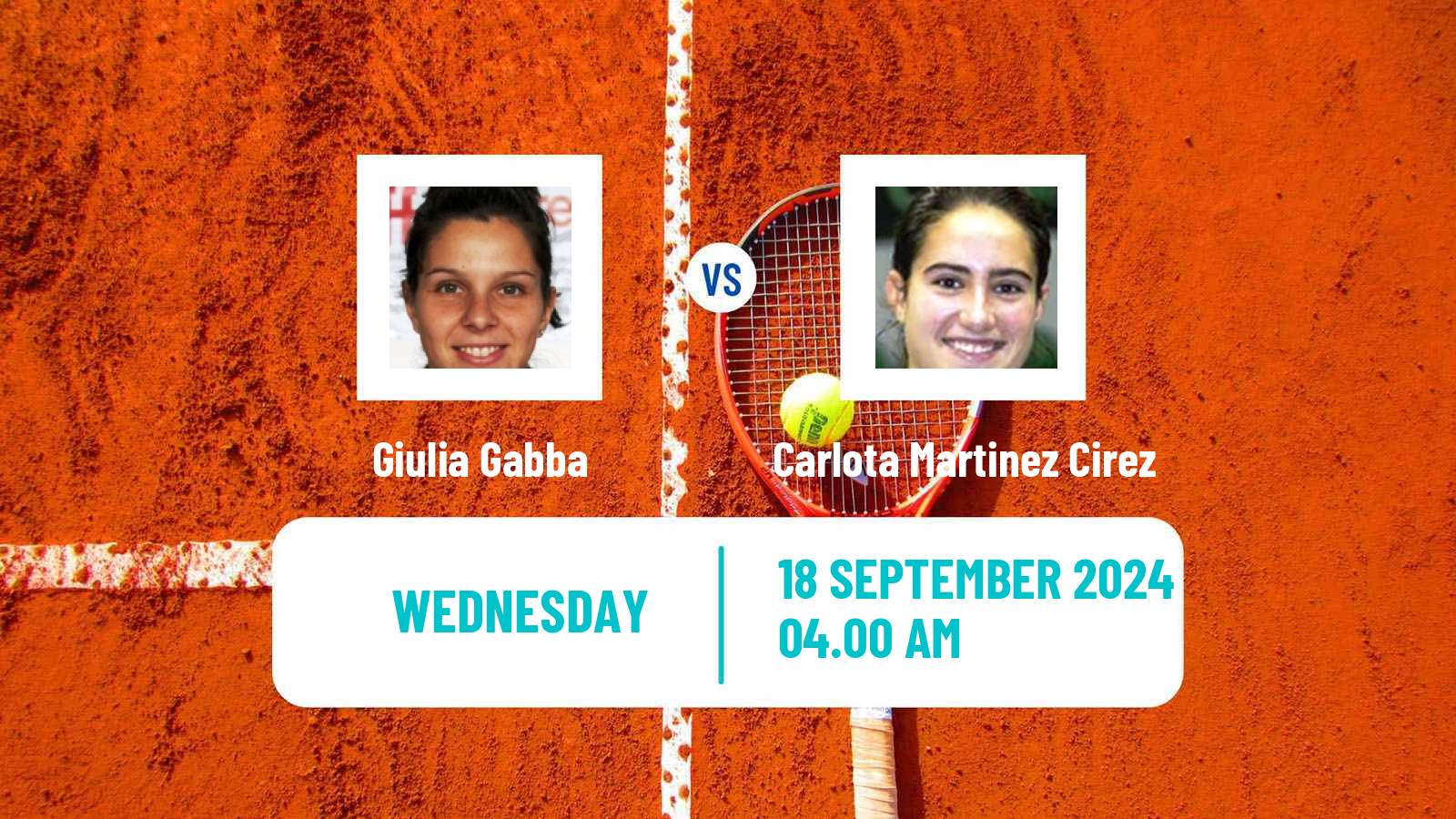 Tennis ITF W35 Santa Margherita Di Pula 7 Women Giulia Gabba - Carlota Martinez Cirez